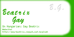 beatrix gay business card